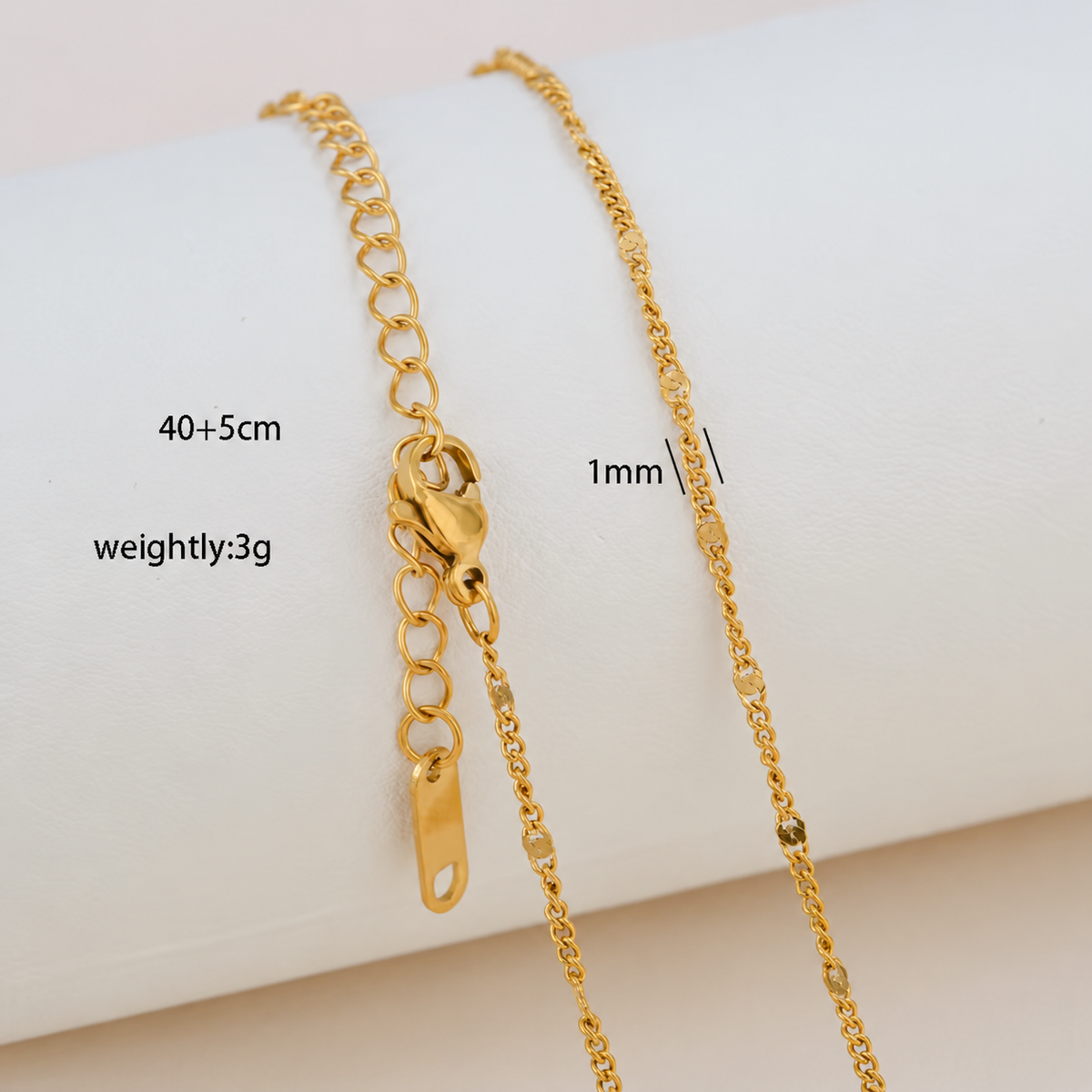 Gold Sequin Station Necklace