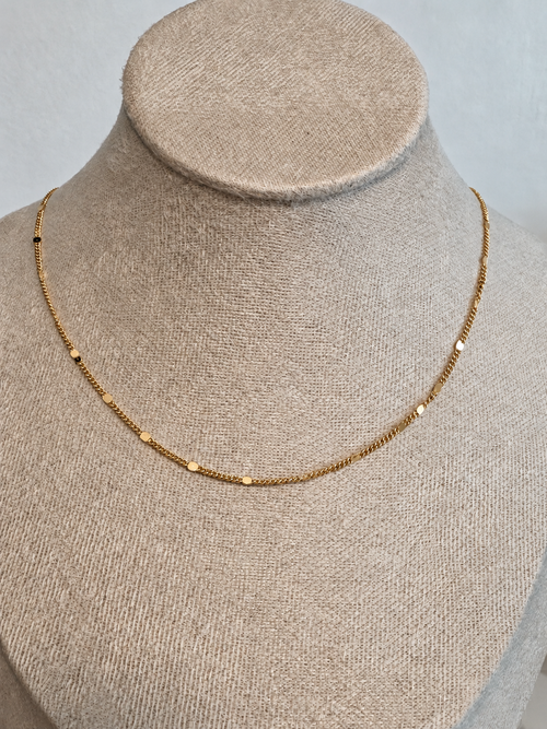 Gold Sequin Station Necklace